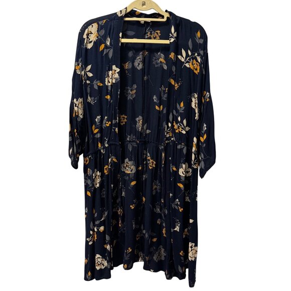 Maurices Floral Kimono Cardigan Sz  L/XL 100% Rayon Lightweight Open-Front Desig - Picture 1 of 12